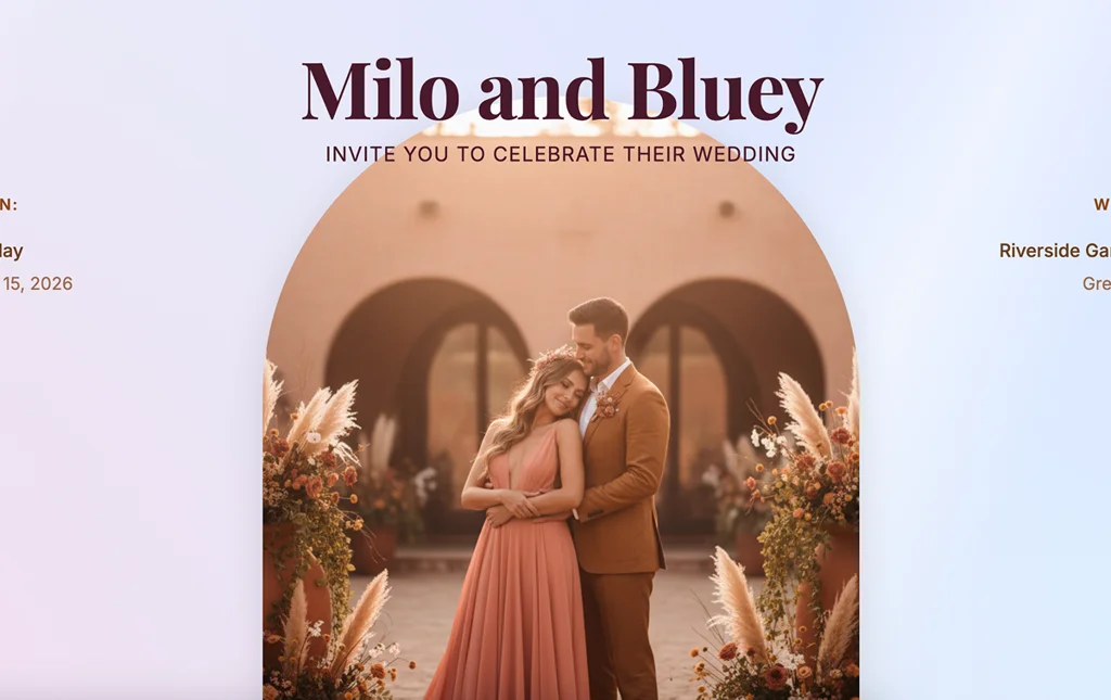 Milo and Bluey Wedding Invite
